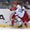 OSTRAVA, CZECH REPUBLIC - MAY 6: Russia's Sergei Plotnikov #16 collides with Denmark's Markus Lauridsen #22 along the boards during preliminary round action at the 2015 IIHF Ice Hockey World Championship. (Photo by Richard Wolowicz/HHOF-IIHF Images)


